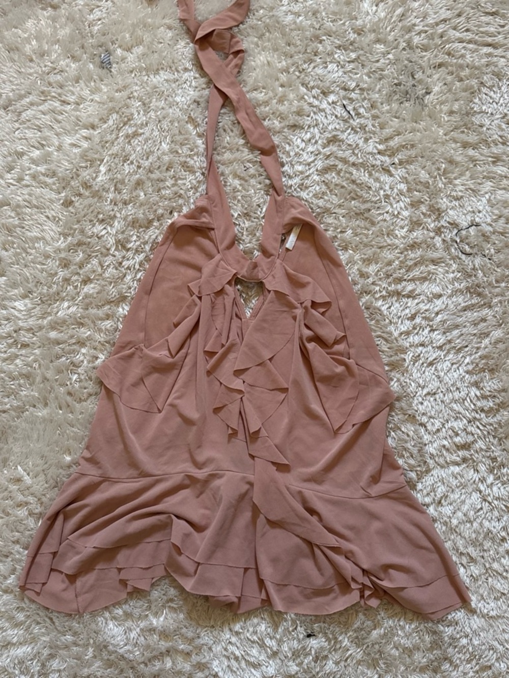 Zara Ruffle Halter Chemise - Rose